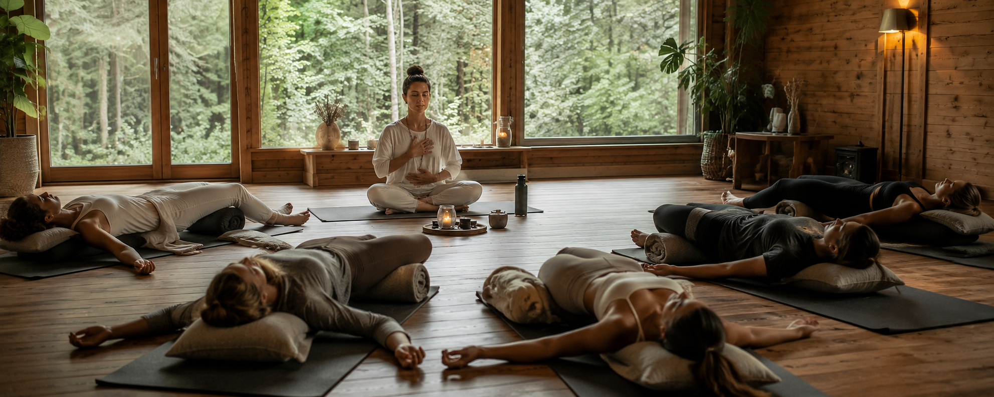 Meditation und bewusstes Atmen am Wasser